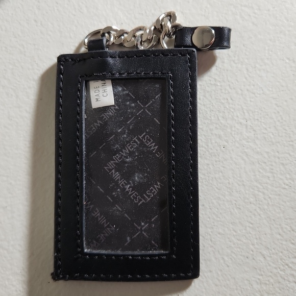 Nine West credit card keychain ID holder black silver - Picture 1 of 5